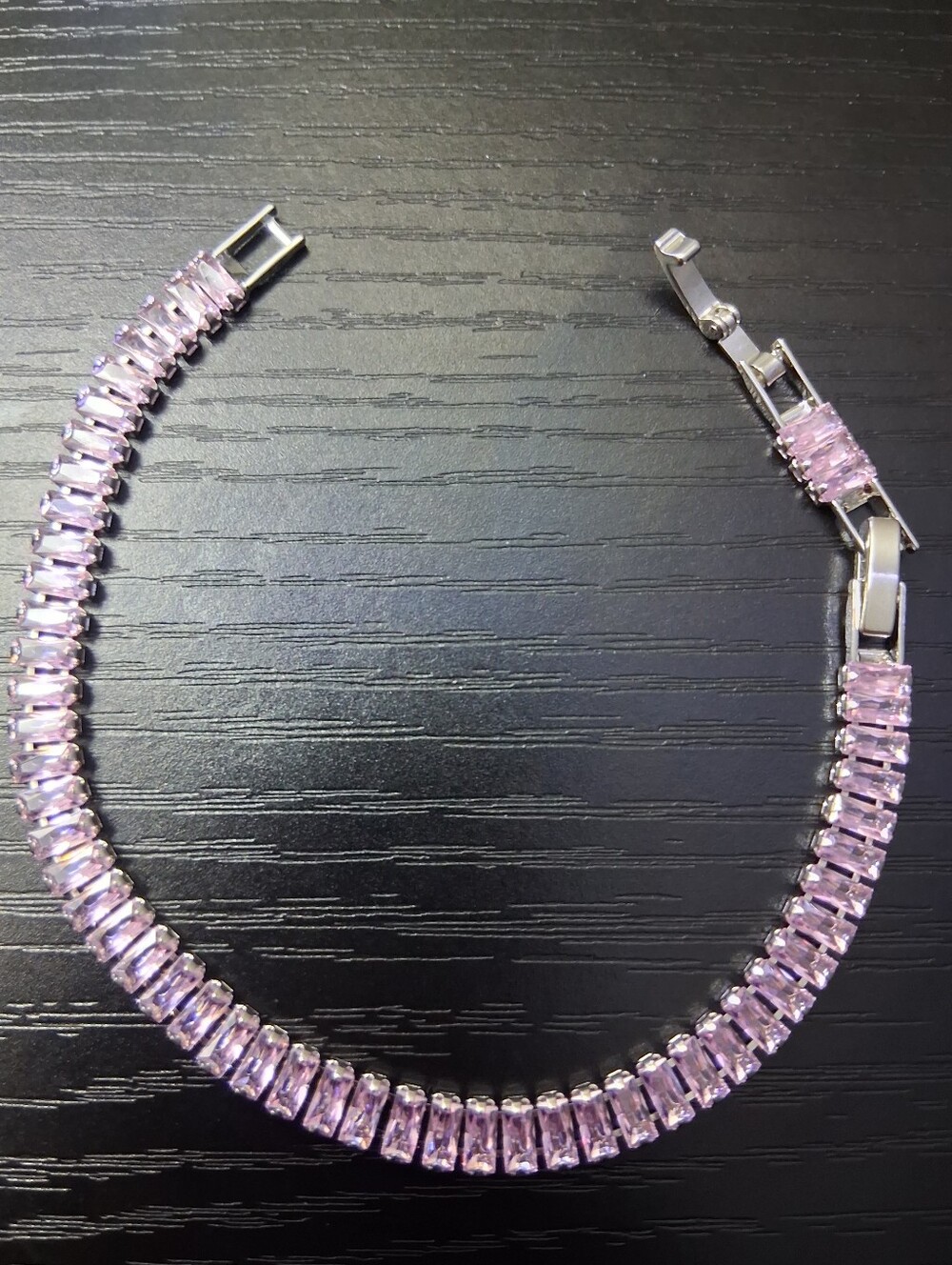 Pink CZ Silver Tennis Bracelet - Women's Jewelry